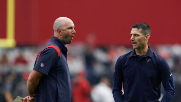 Houston Texans executives Jack Easterby (right), Nick Caserio (left)